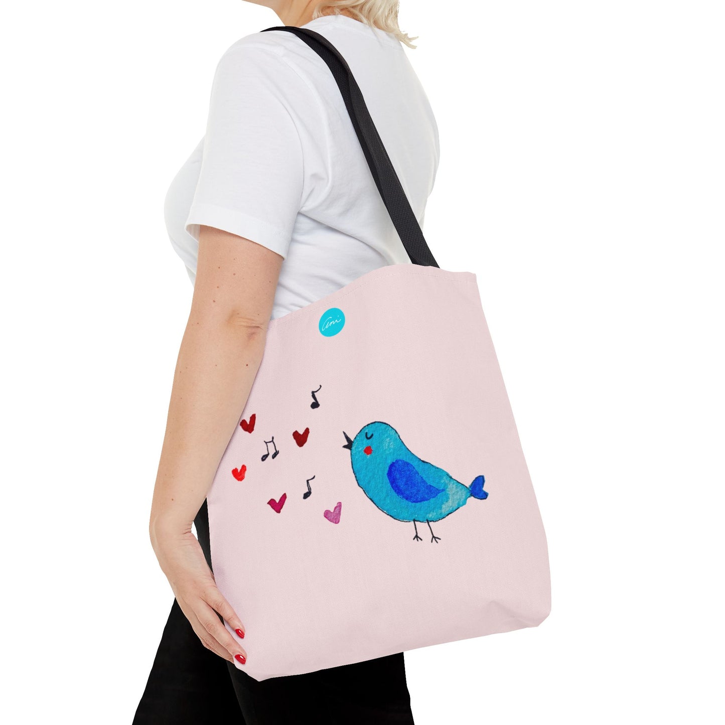 Blue Singing Bird Tote Bag