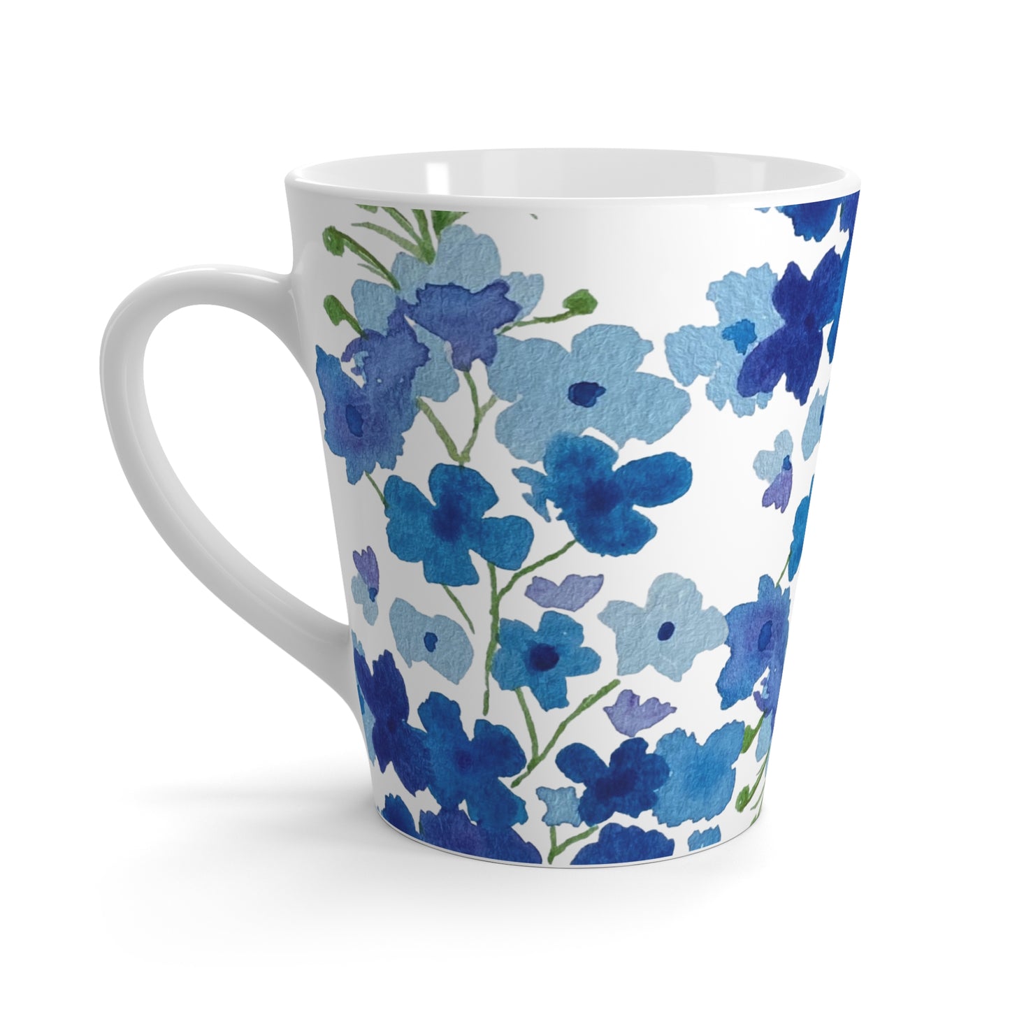 Blue Flowers Latte Mug