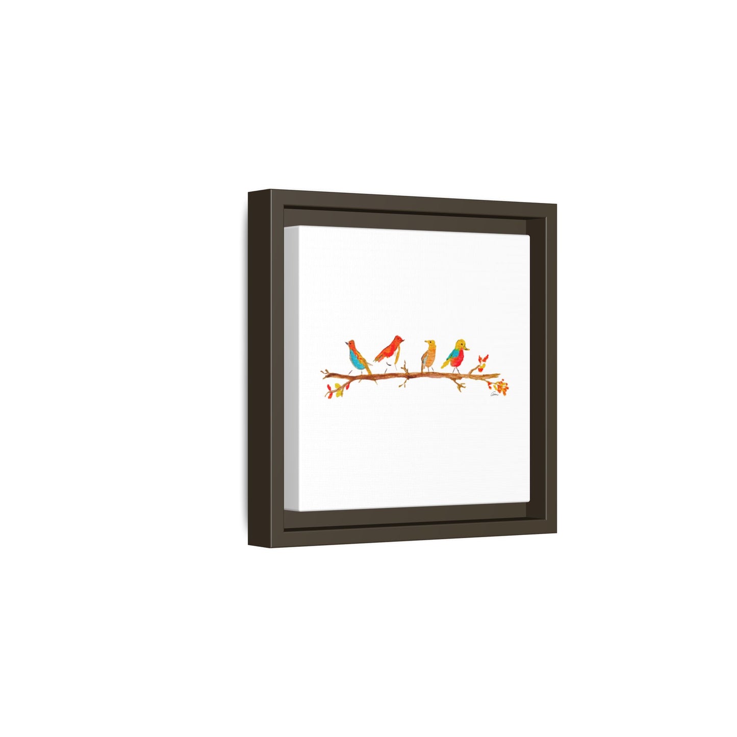 Birds on a Branch Gallery Canvas Print with Frame
