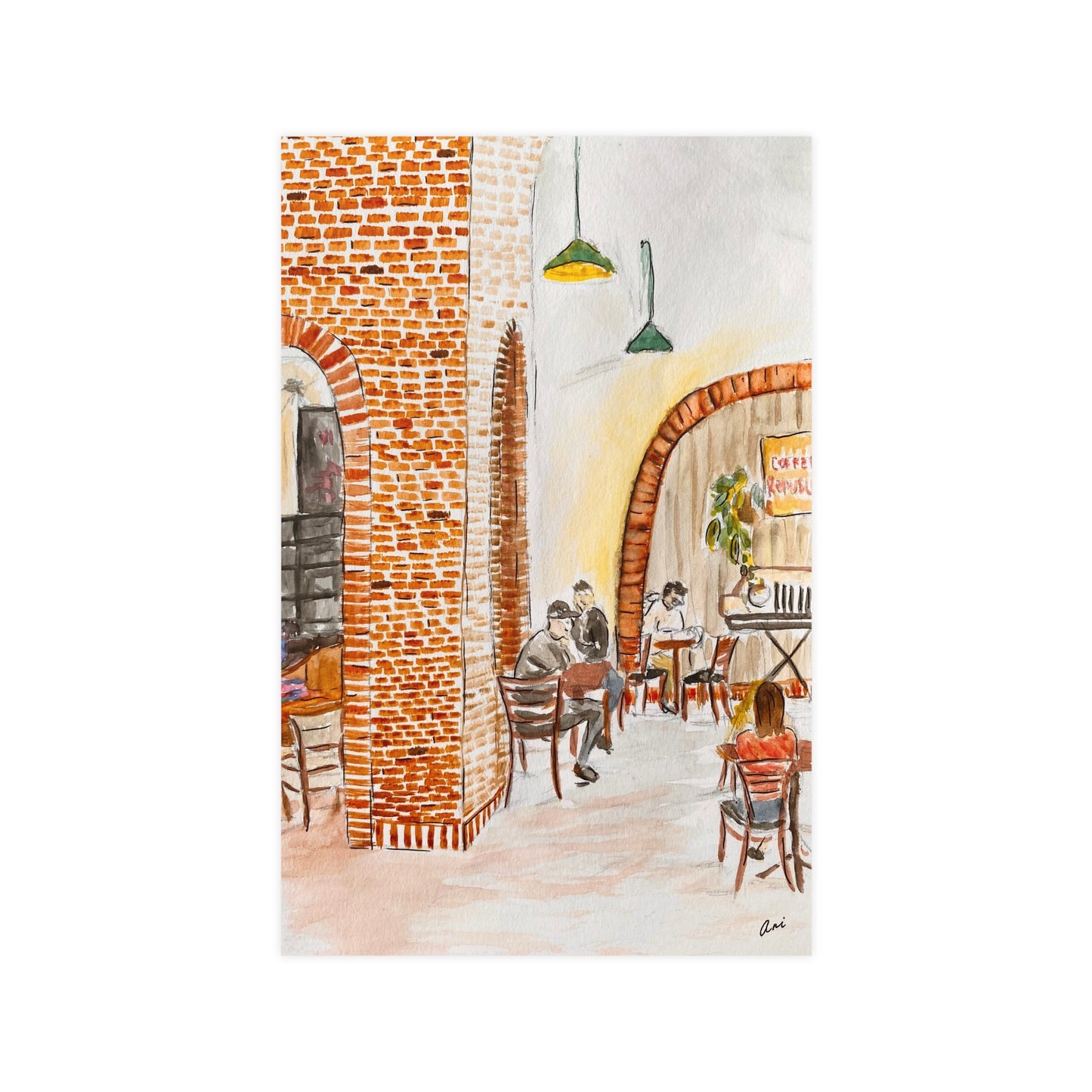 The One at the Coffee Shop Matte Paper Print