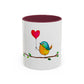 Bird with a Heart Balloon Accent Mug