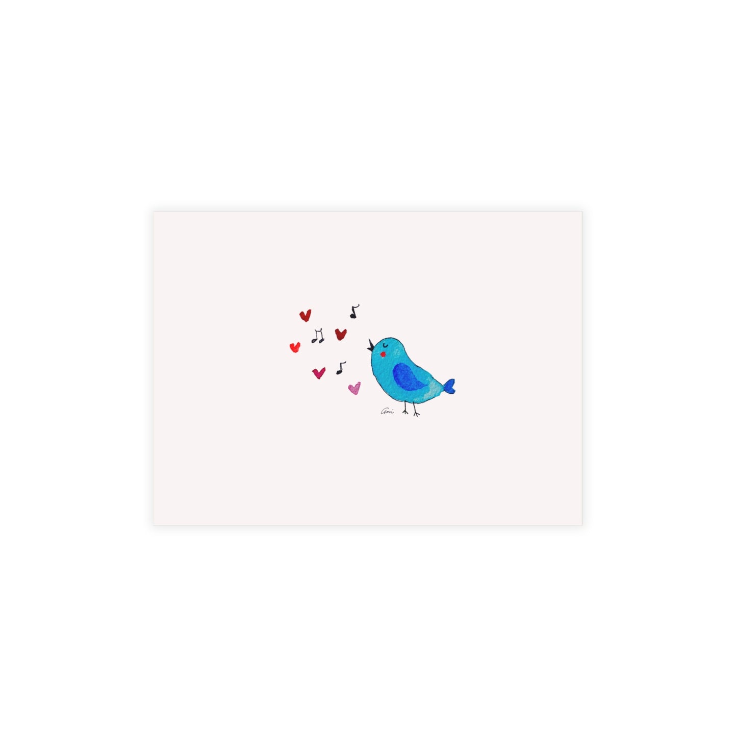 Blue Singing Bird Postcard Bundles with Envelopes