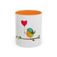 Bird with a Heart Balloon Accent Mug