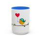 Bird with a Heart Balloon Accent Mug