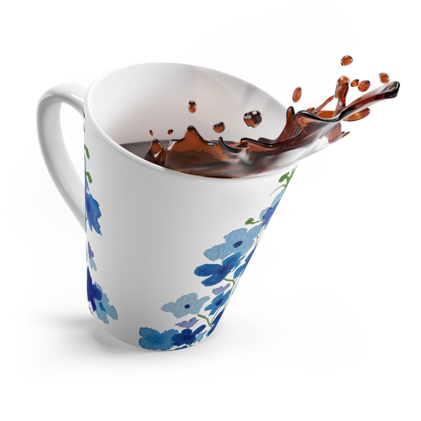 Blue Flowers Latte Mug