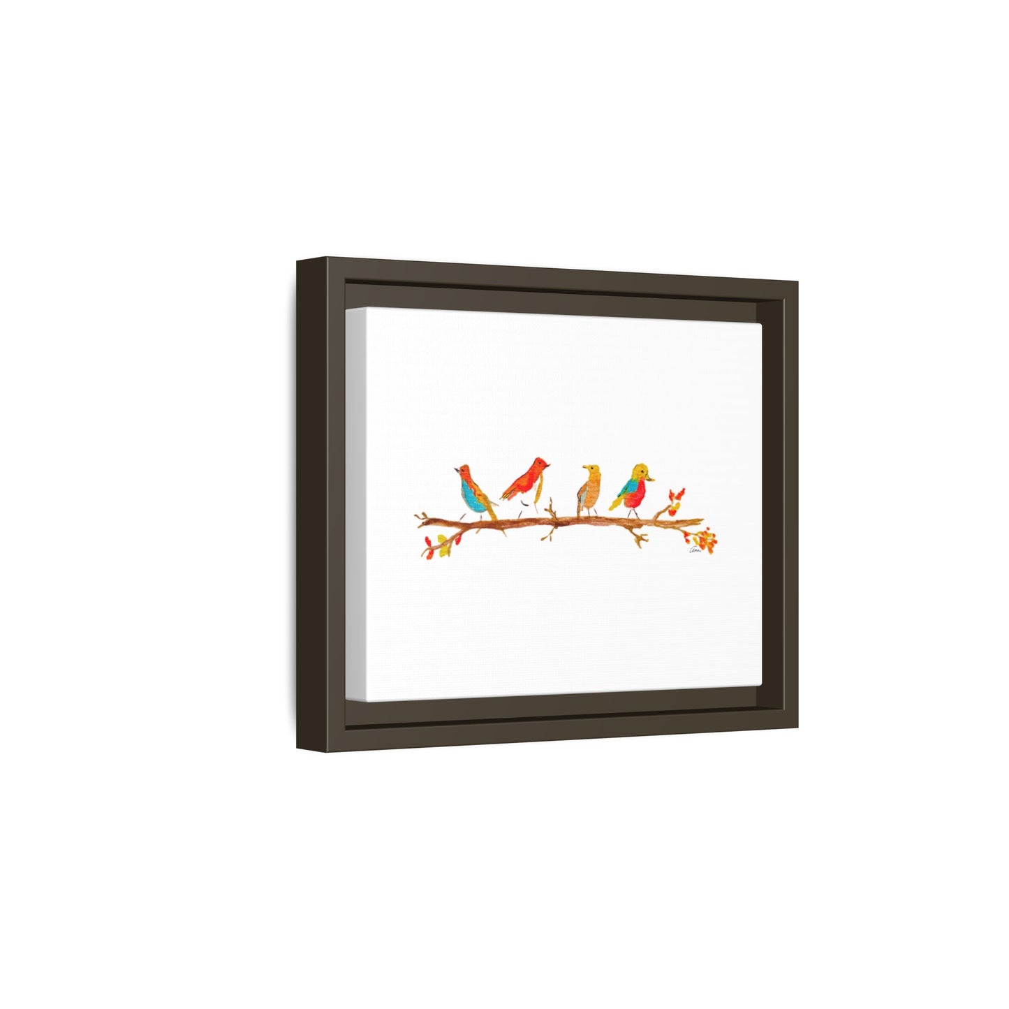 Birds on a Branch Gallery Canvas Print with Frame