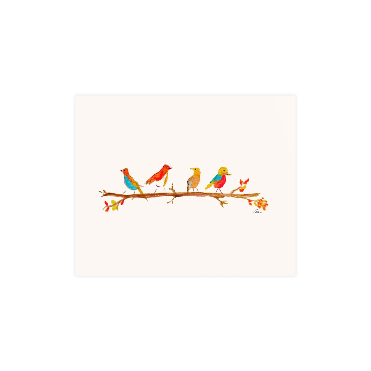 Birds on a Branch Matte Paper Print