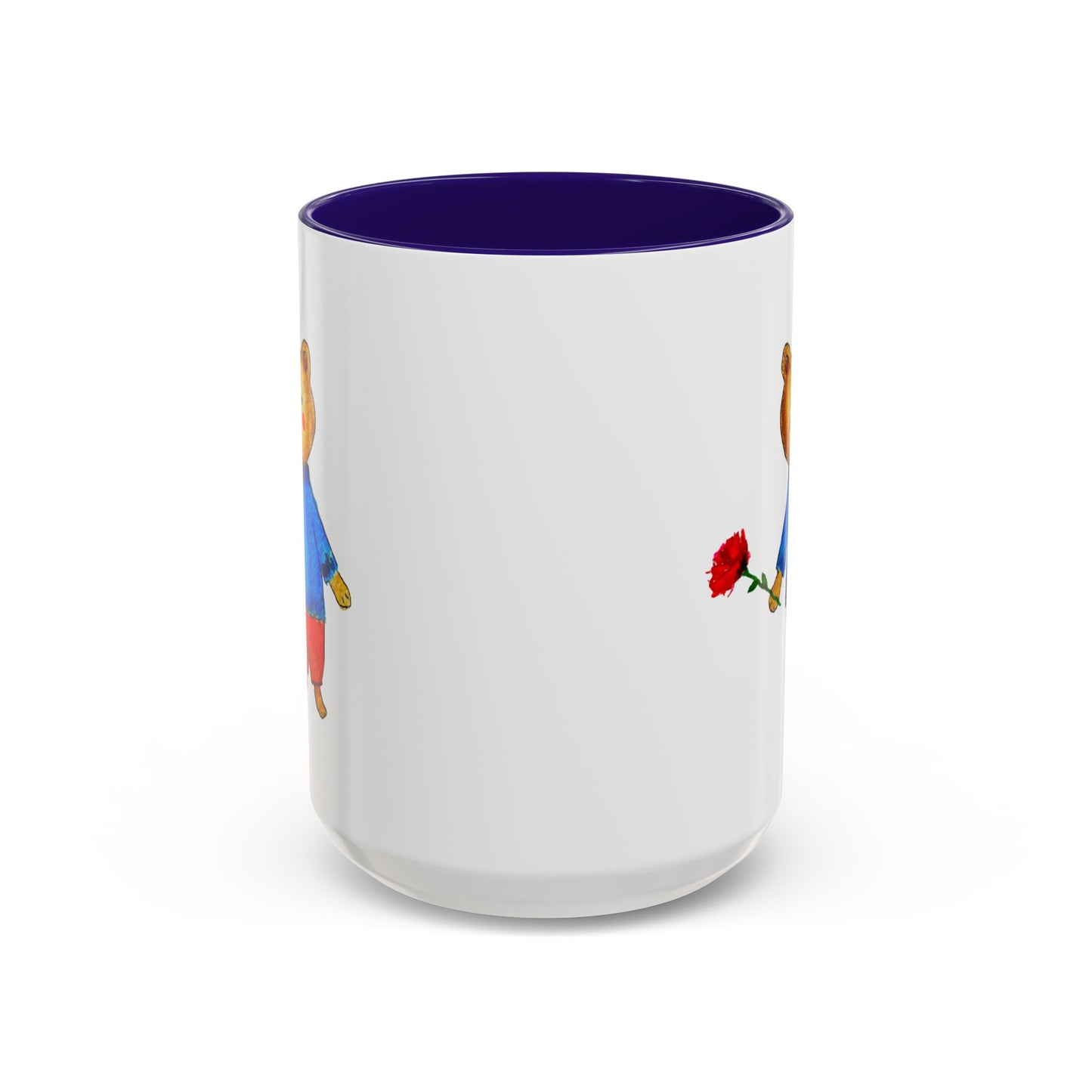 Bear with a Rose Accent Mug