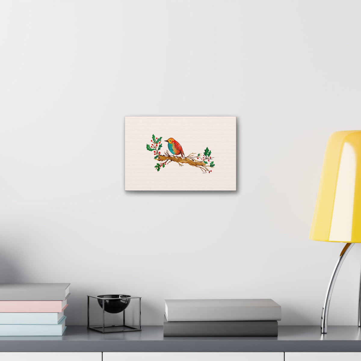 Bright Bird on a Branch Canvas Print