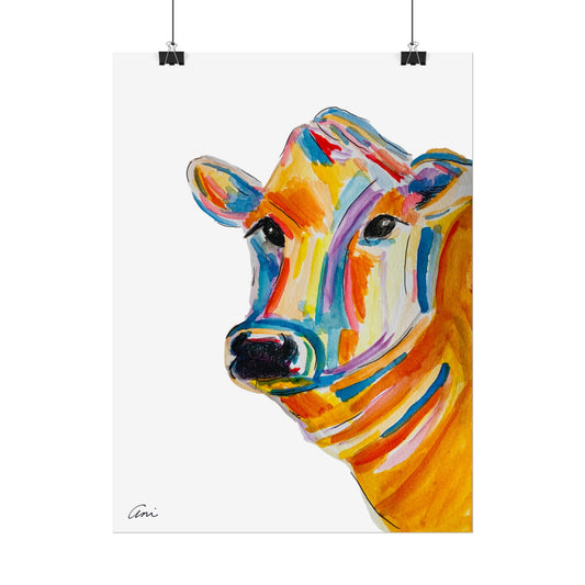 Colorful Cow Rolled Poster