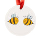 Two Honeybees Acrylic Ornament with Ribbon