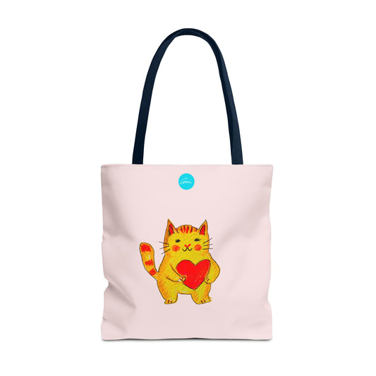 A Cat and a Heart Tote Bag
