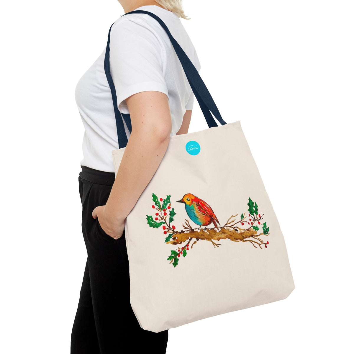 Bright Bird on a Branch Tote Bag