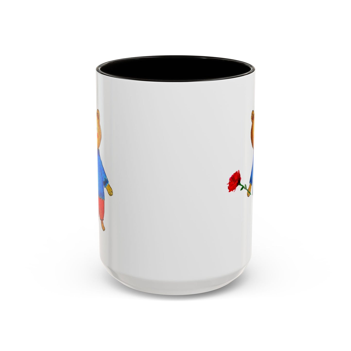 Bear with a Rose Accent Mug