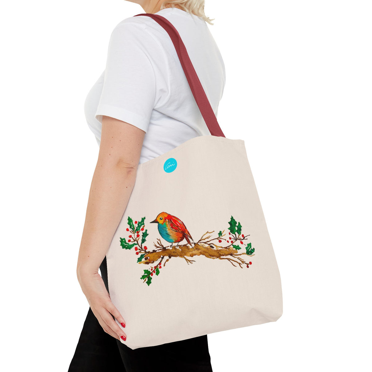 Bright Bird on a Branch Tote Bag