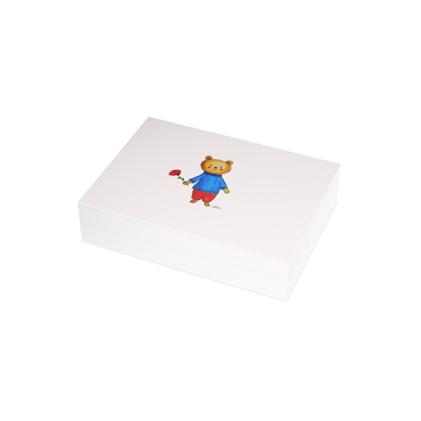 Bear with a Rose Postcard Bundles with Envelopes