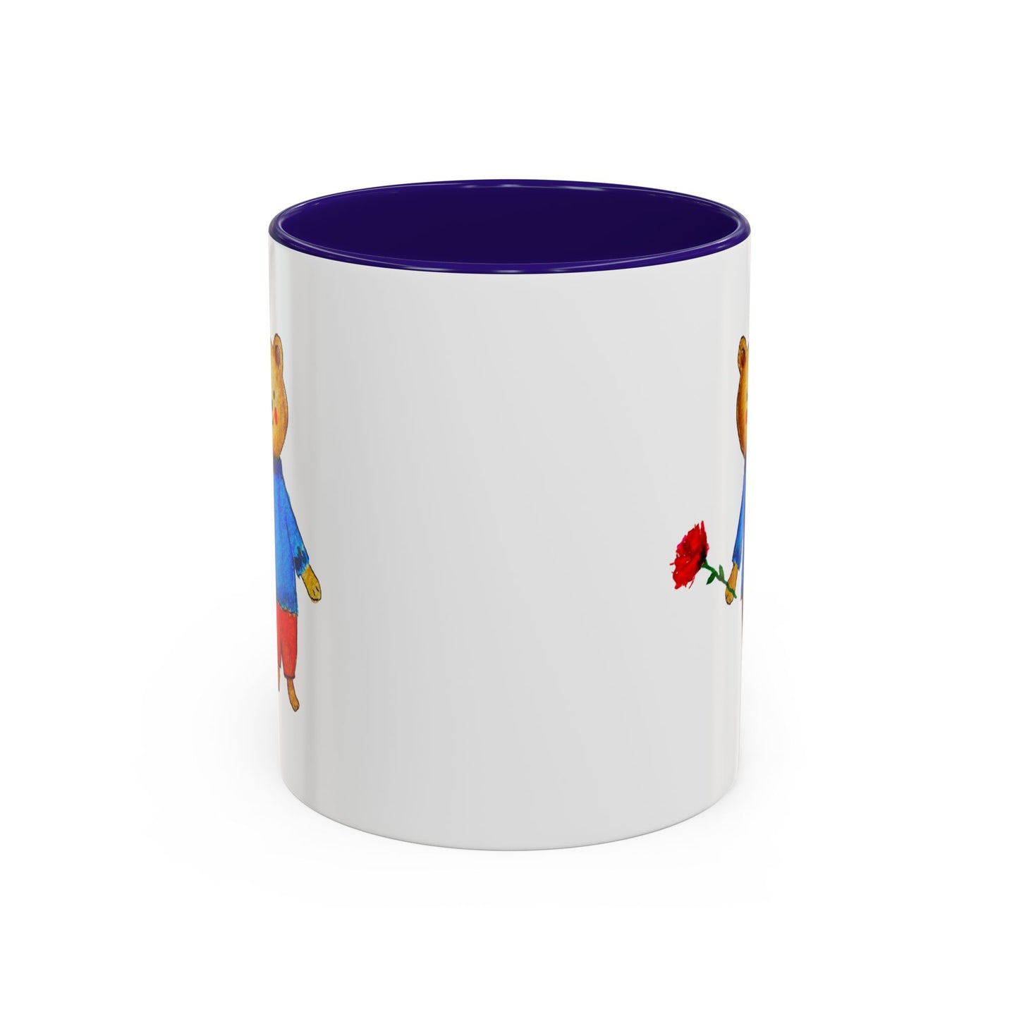 Bear with a Rose Accent Mug