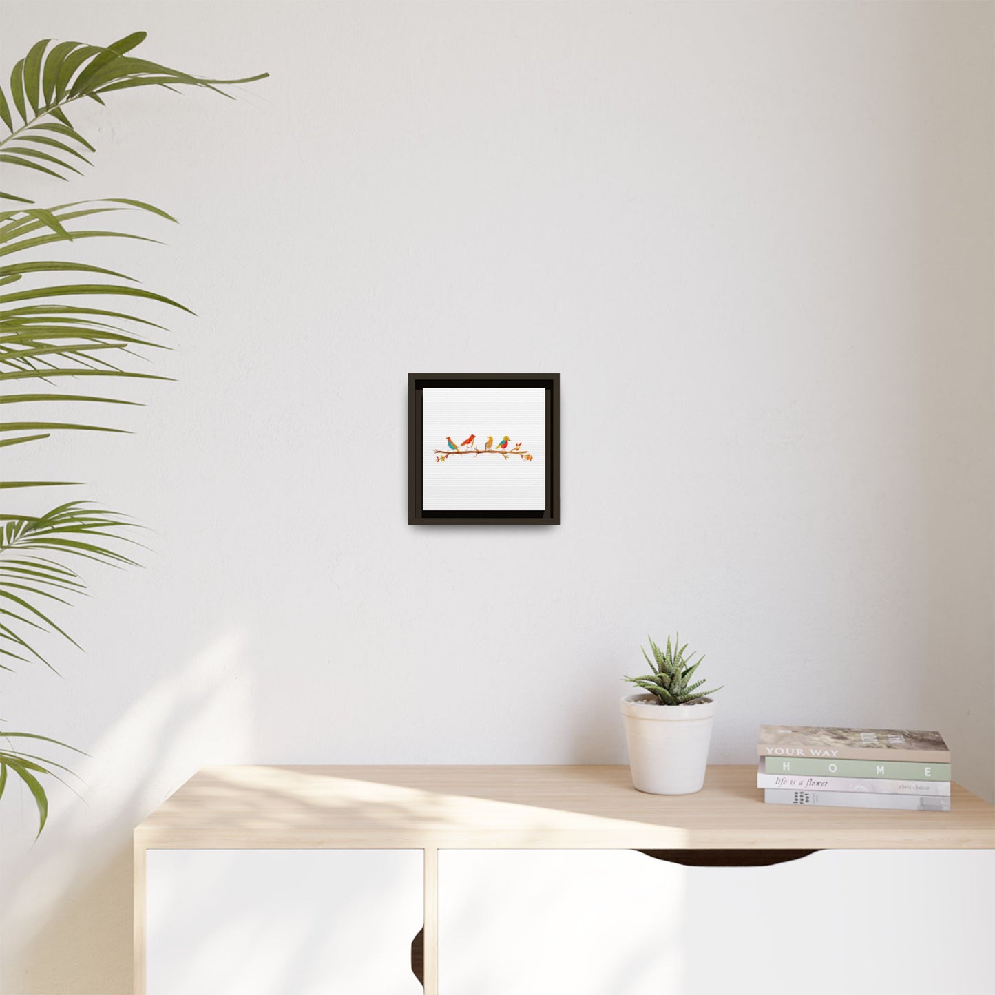 Birds on a Branch Gallery Canvas Print with Frame