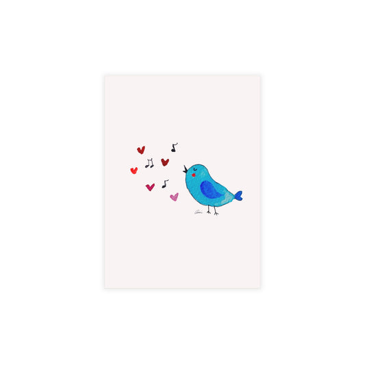 Blue Singing Bird Postcard Bundles with Envelopes