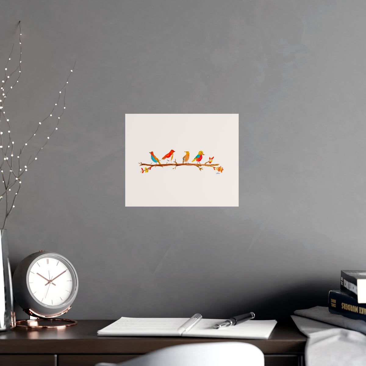 Birds on a Branch Matte Paper Print
