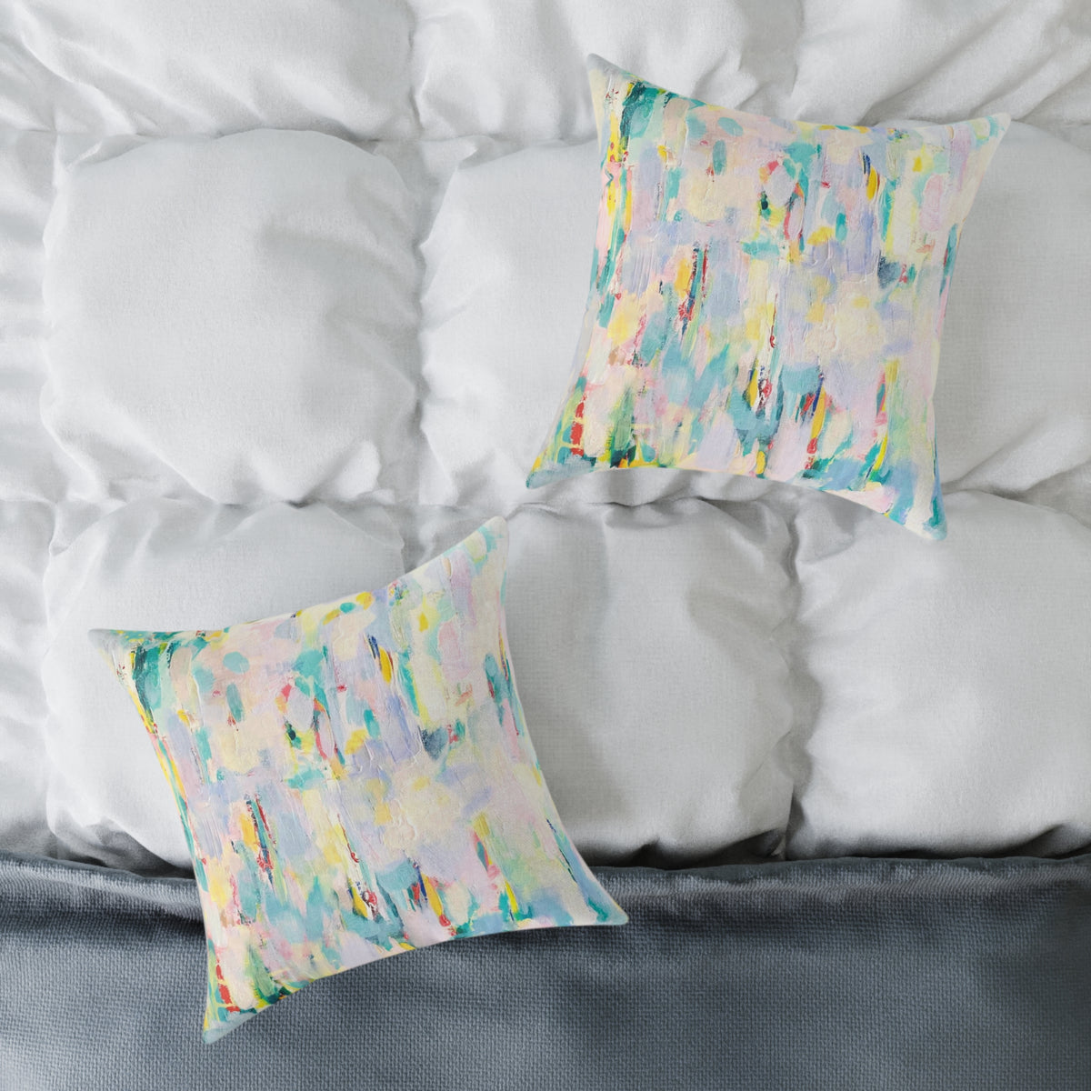 Abstract Square Poly Canvas Pillow