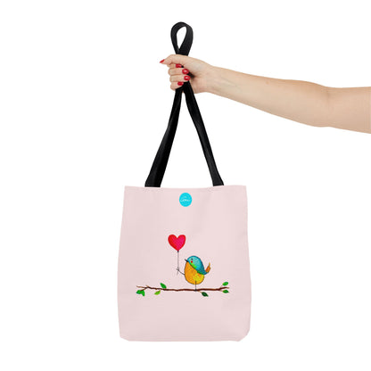 Bird with a Heart Balloon Tote Bag