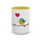 Bird with a Heart Balloon Accent Mug