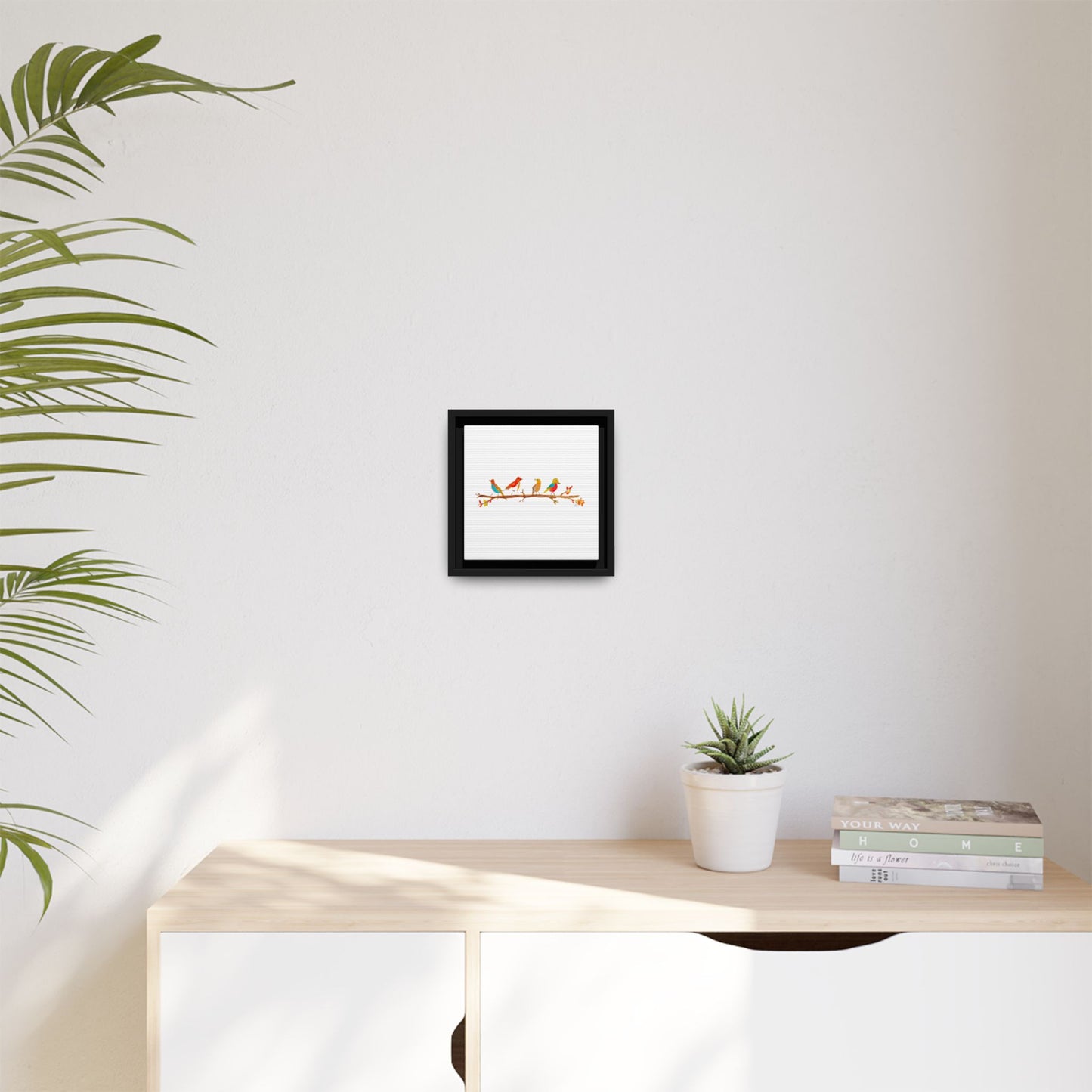Birds on a Branch Gallery Canvas Print with Frame