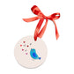 Blue Singing Bird Acrylic Ornament with Ribbon
