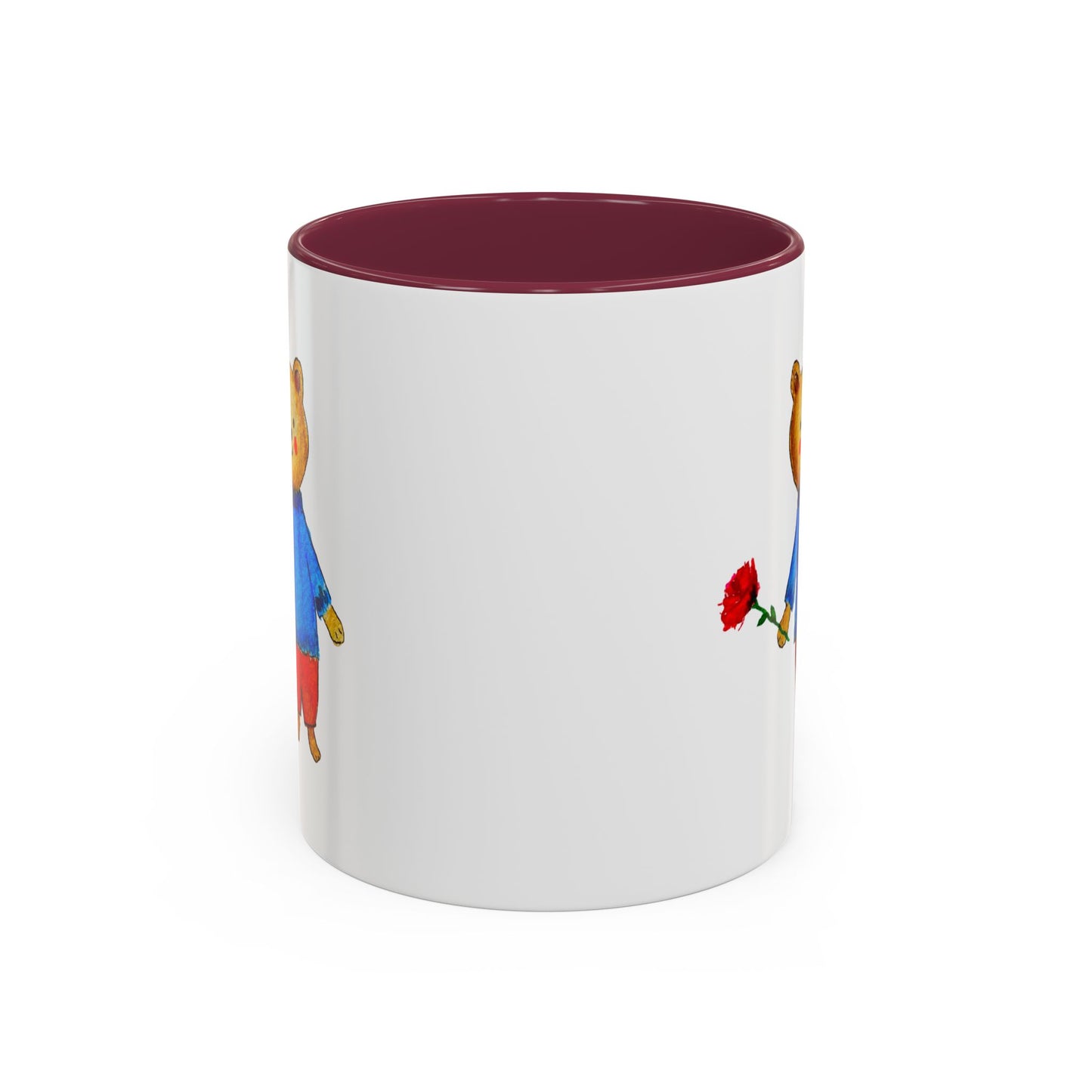 Bear with a Rose Accent Mug