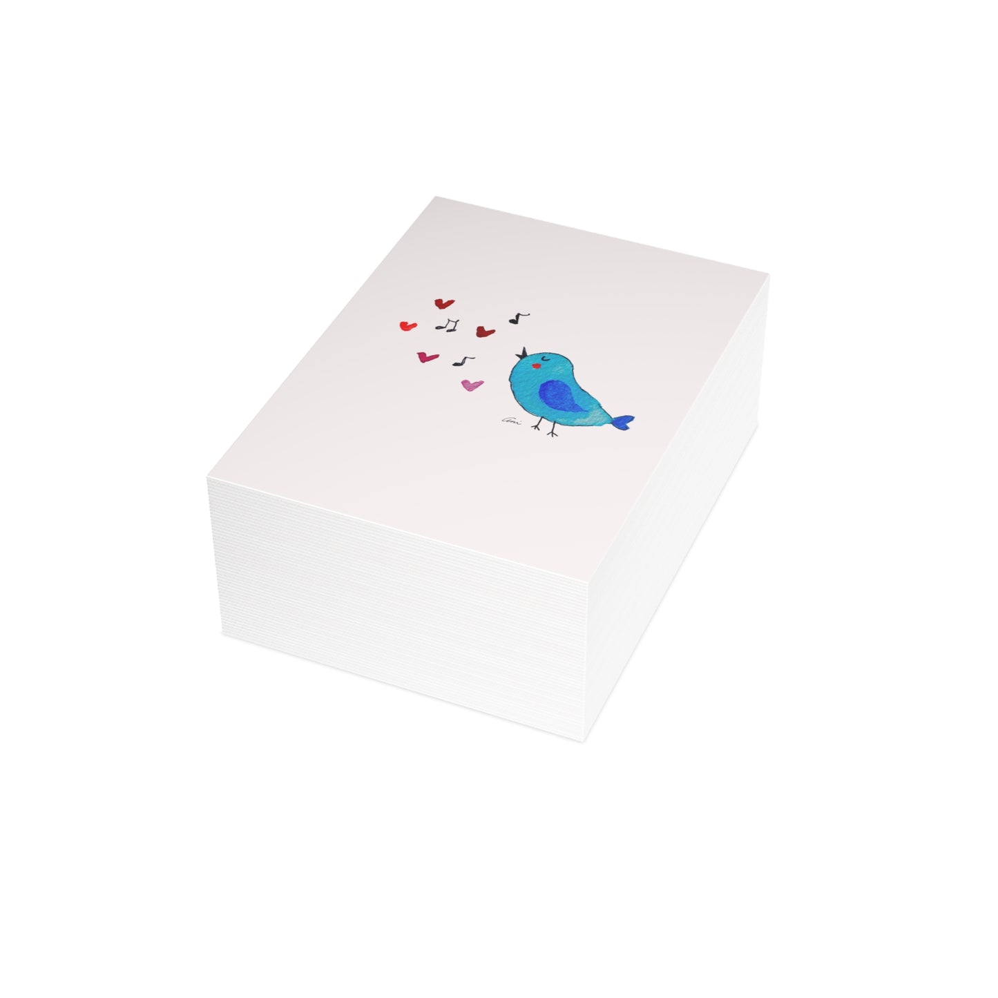Blue Singing Bird Postcard Bundles with Envelopes