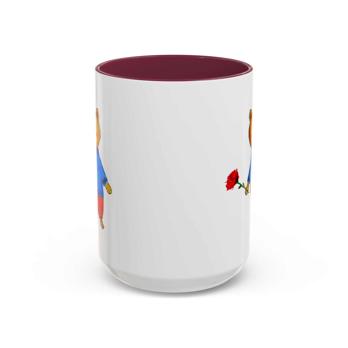 Bear with a Rose Accent Mug