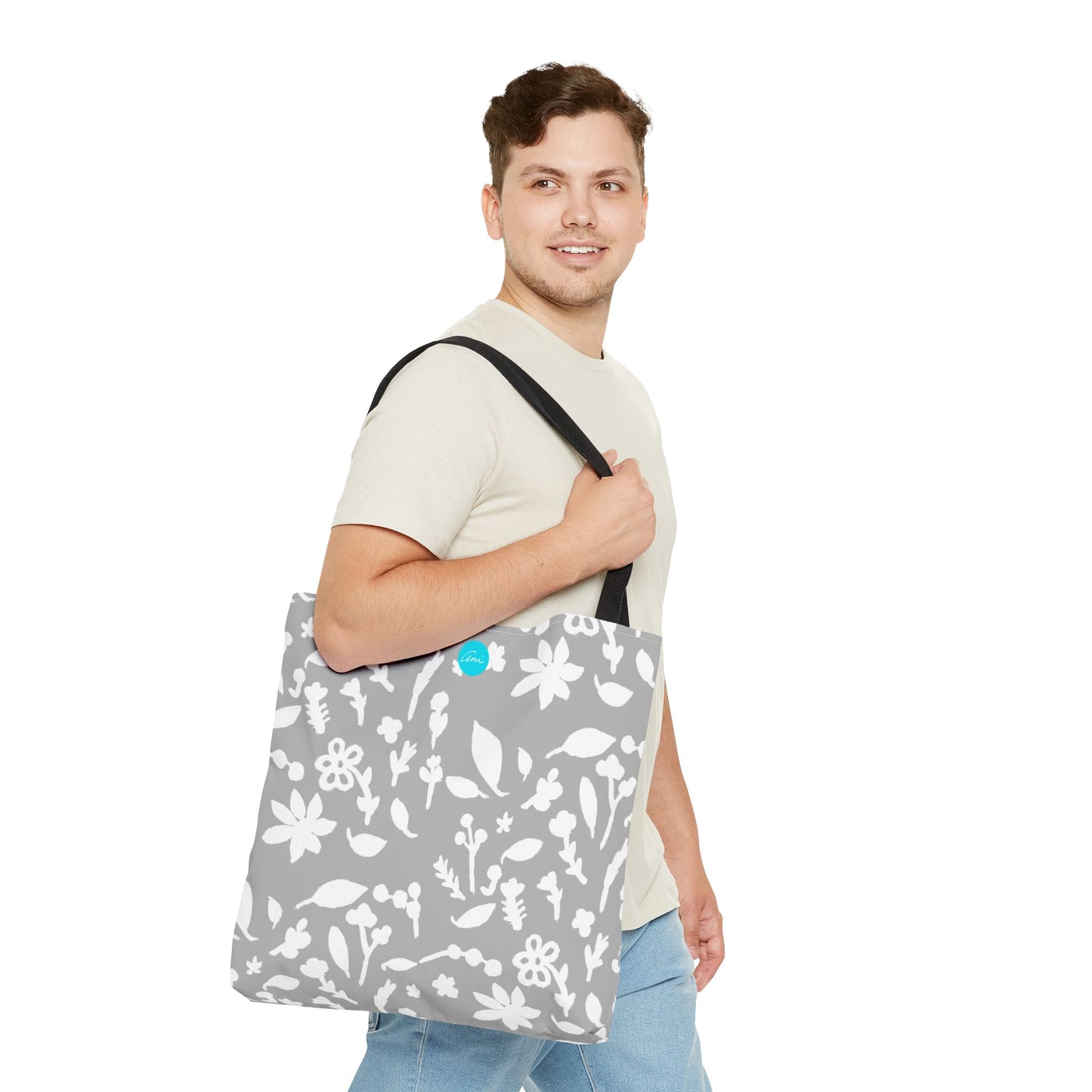 Light Grey Fall Foliage Tote Bag