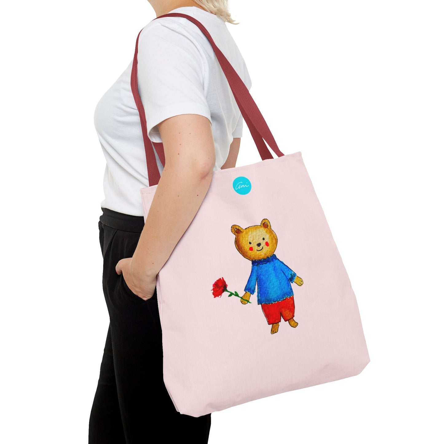 Bear with a Rose Tote Bag