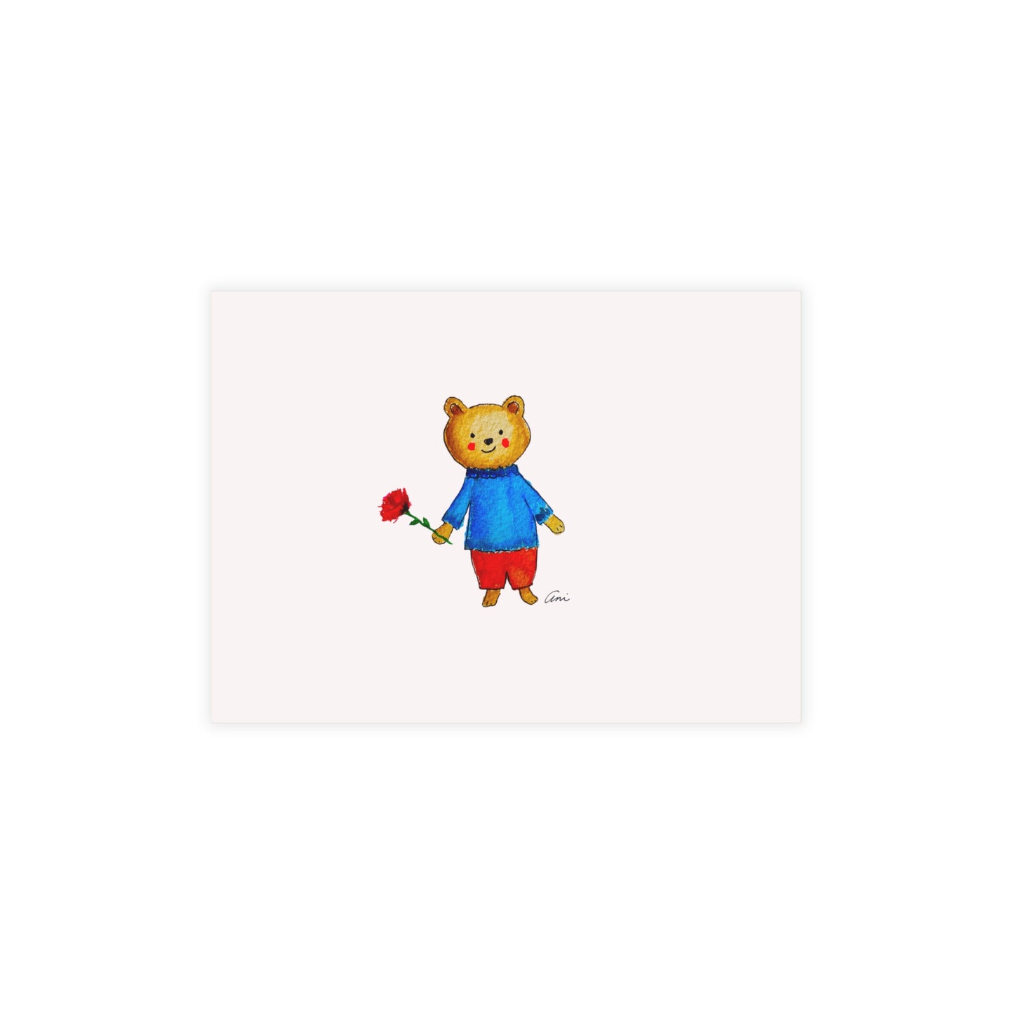 Bear with a Rose Postcard Bundles with Envelopes