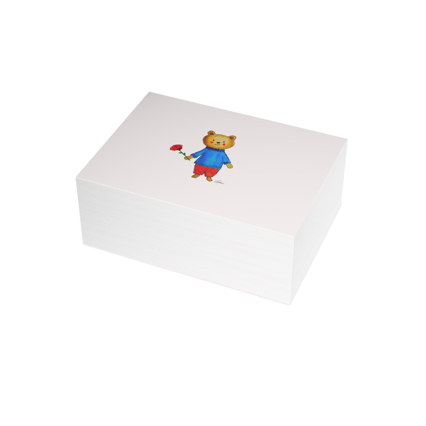 Bear with a Rose Postcard Bundles with Envelopes