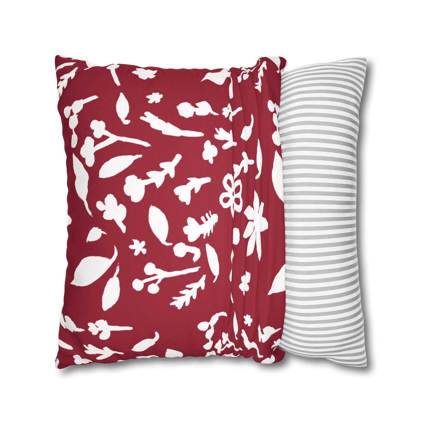 Cherry Cobbler Fall Foliage Faux Suede Square Pillowcase