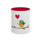 Bird with a Heart Balloon Accent Mug