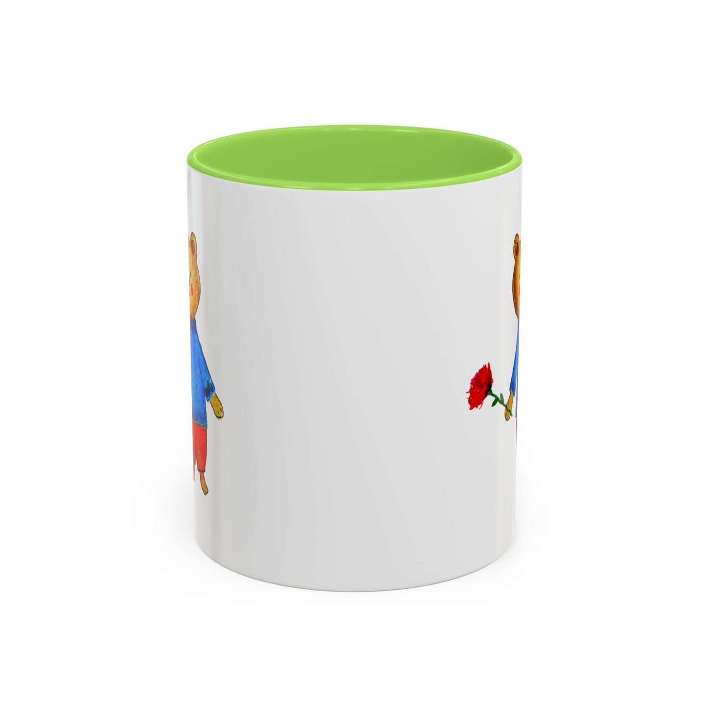 Bear with a Rose Accent Mug
