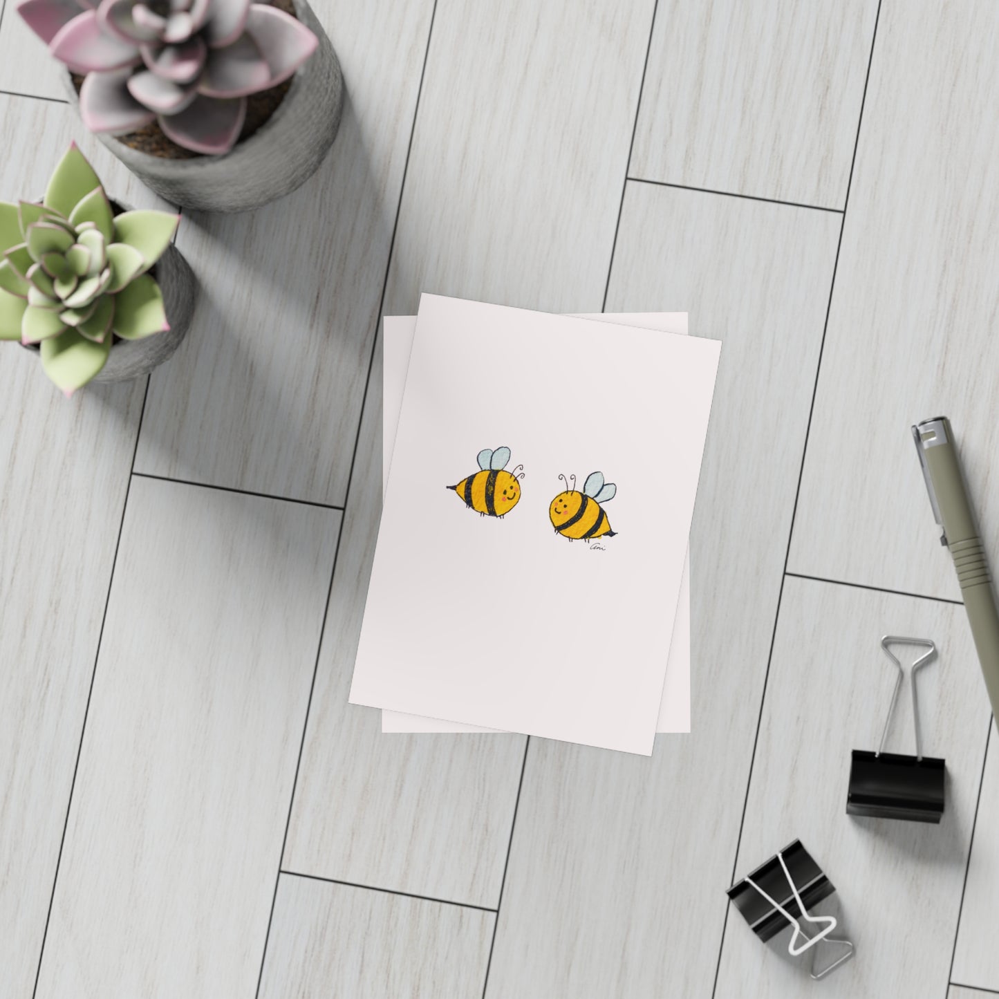 Two Honeybees Postcard Bundles with Envelopes