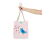 Blue Singing Bird Tote Bag