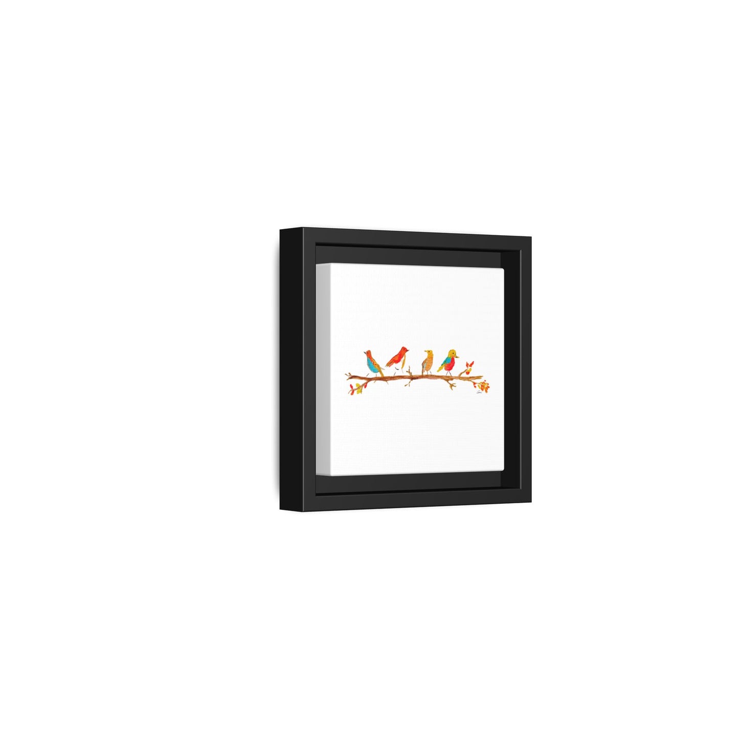 Birds on a Branch Gallery Canvas Print with Frame