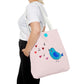 Blue Singing Bird Tote Bag