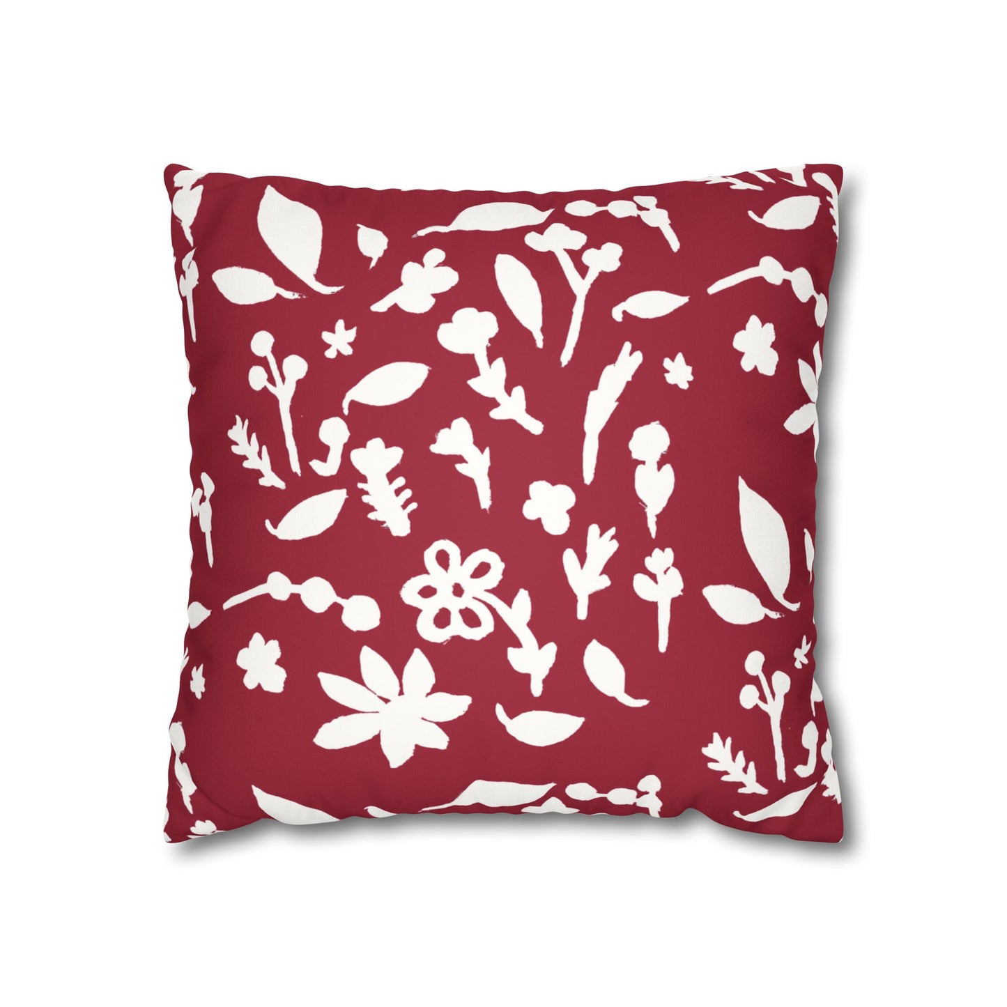 Cherry Cobbler Fall Foliage Faux Suede Square Pillowcase