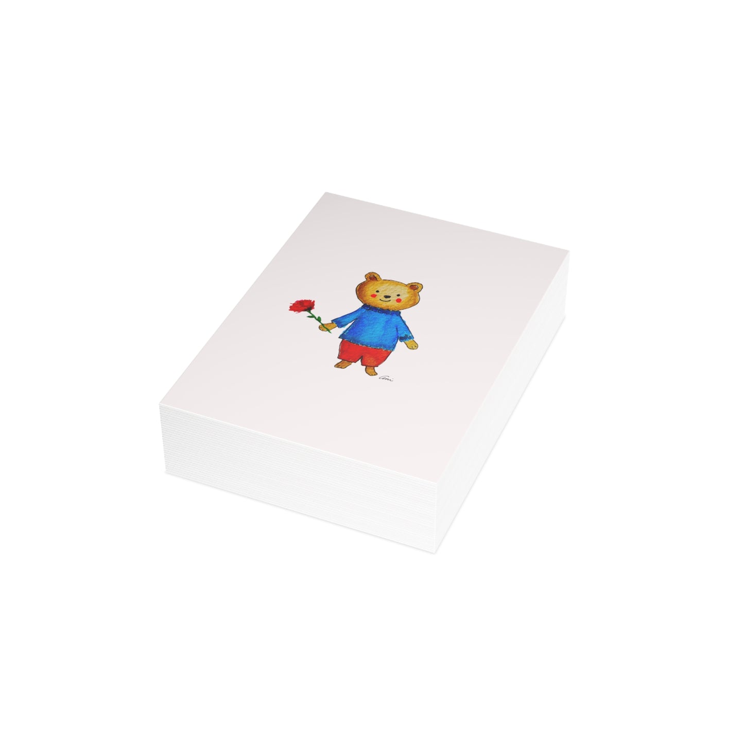Bear with a Rose Postcard Bundles with Envelopes