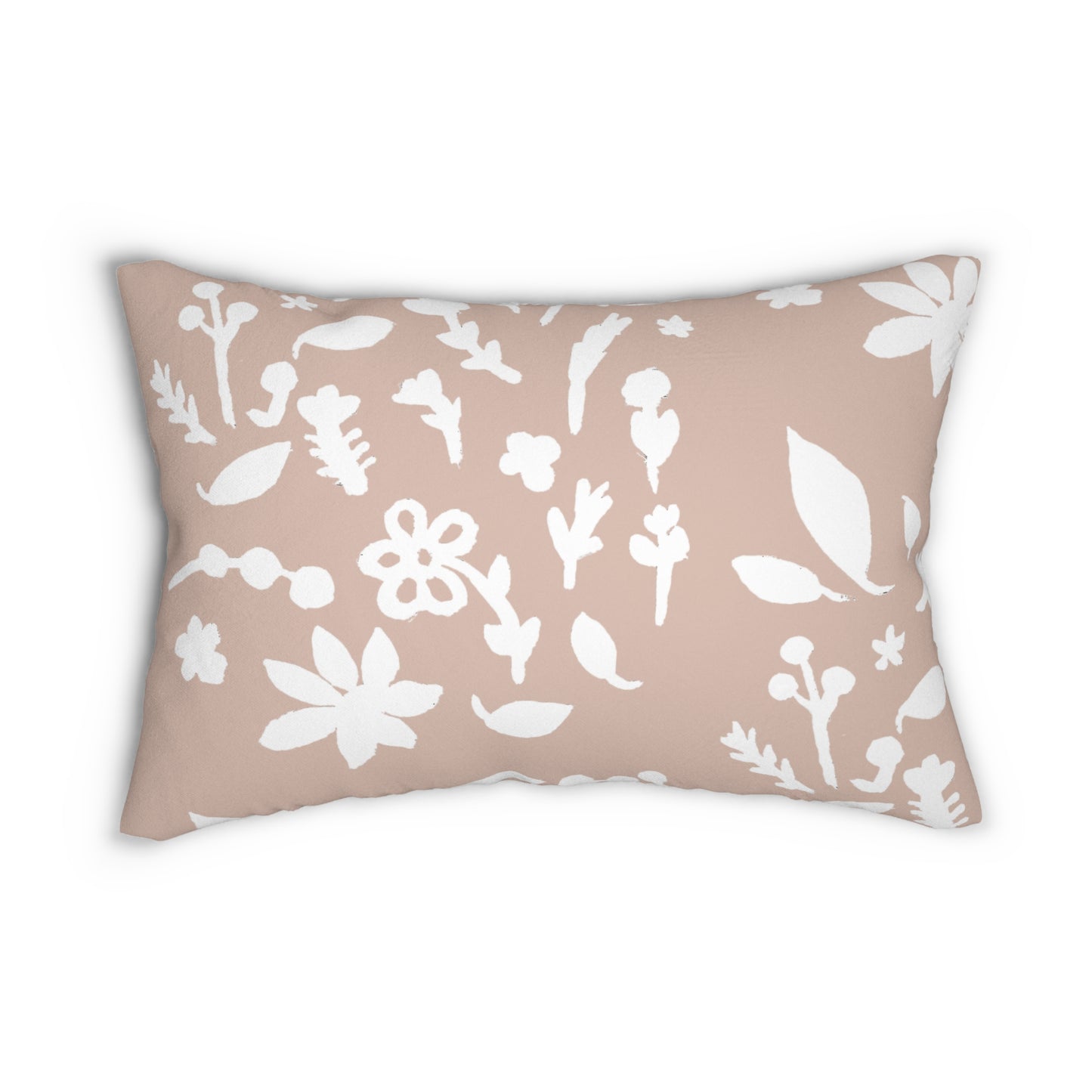 Beige Fall Foliage Lumbar Pillow
