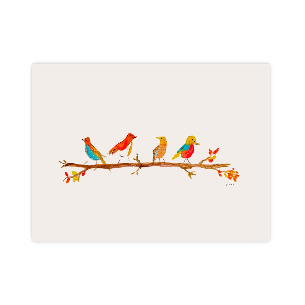 Birds on a Branch Matte Paper Print