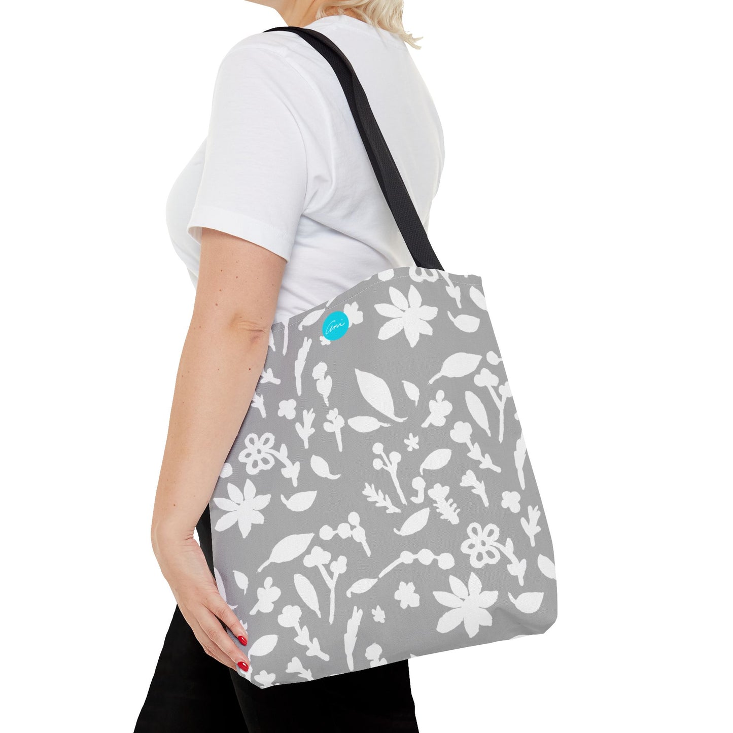 Light Grey Fall Foliage Tote Bag