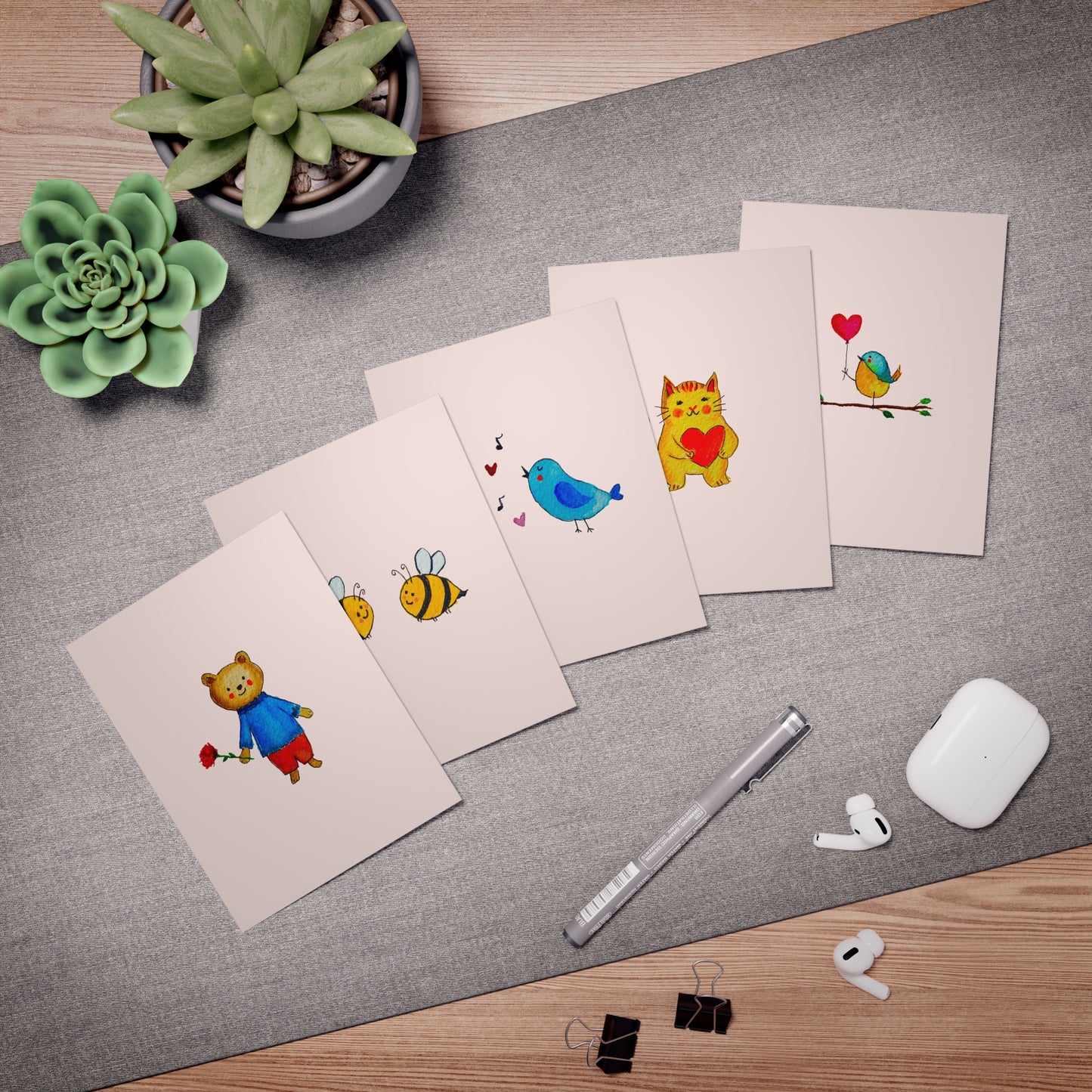 5-Pack Variety Greeting Cards with Envelopes