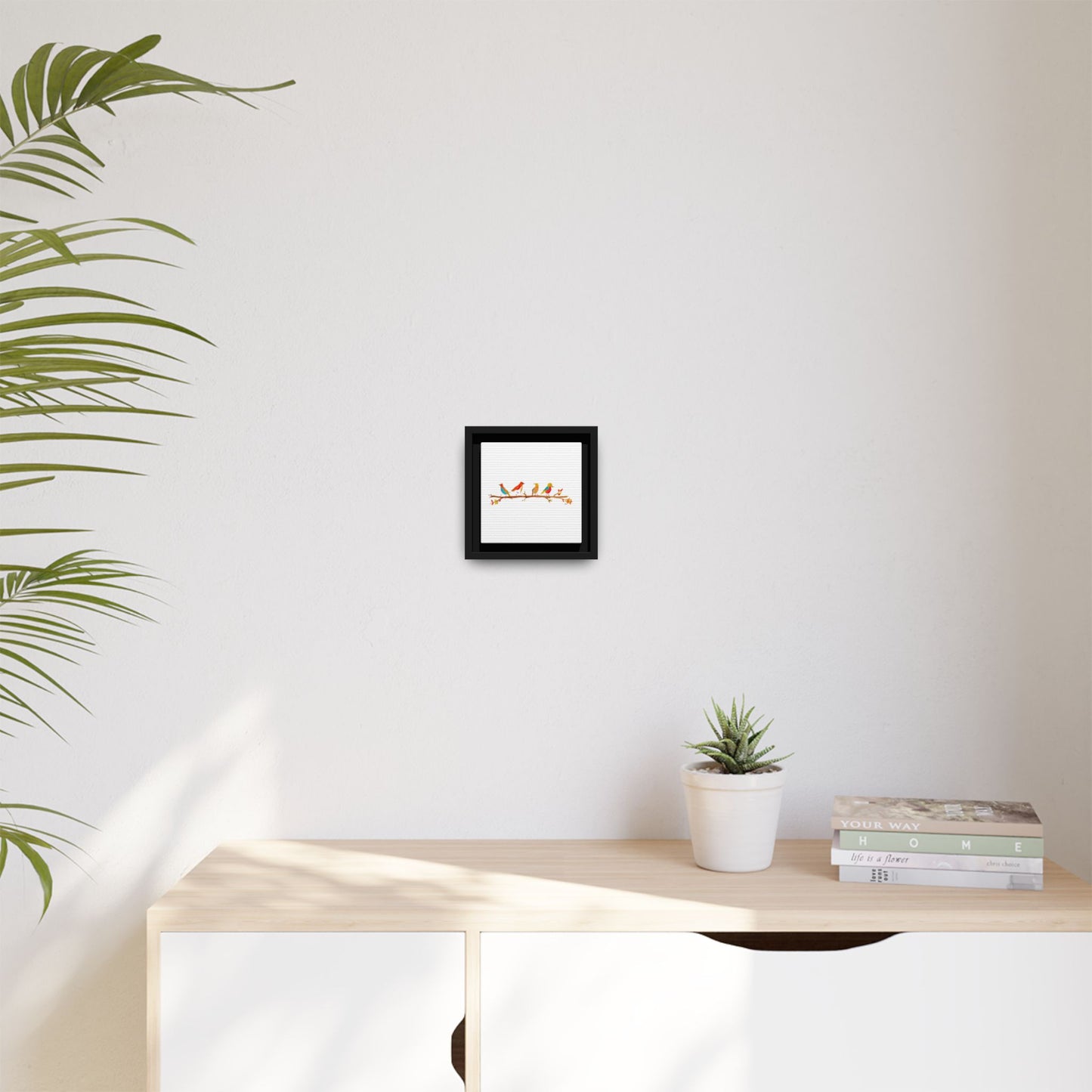 Birds on a Branch Gallery Canvas Print with Frame